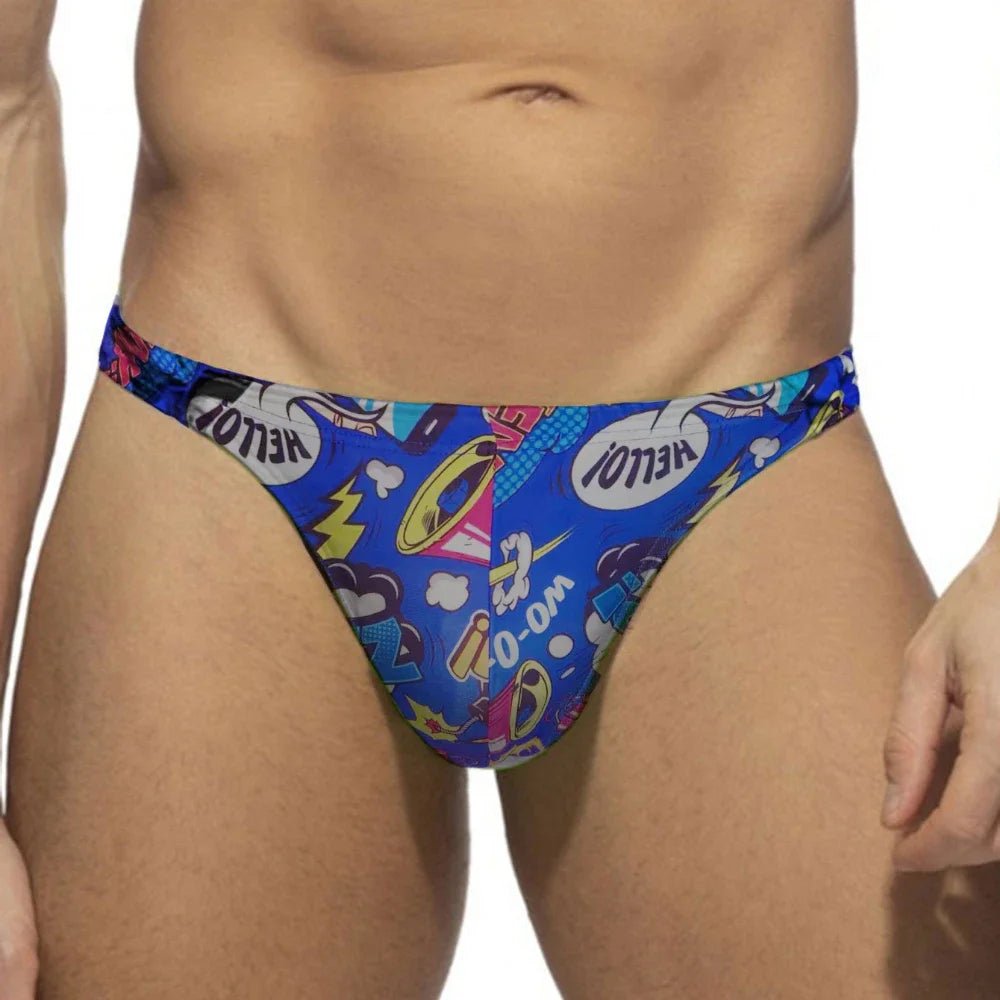 BAM! POW! Bikini Swim Thong Brief | dmunderwear detail image 7