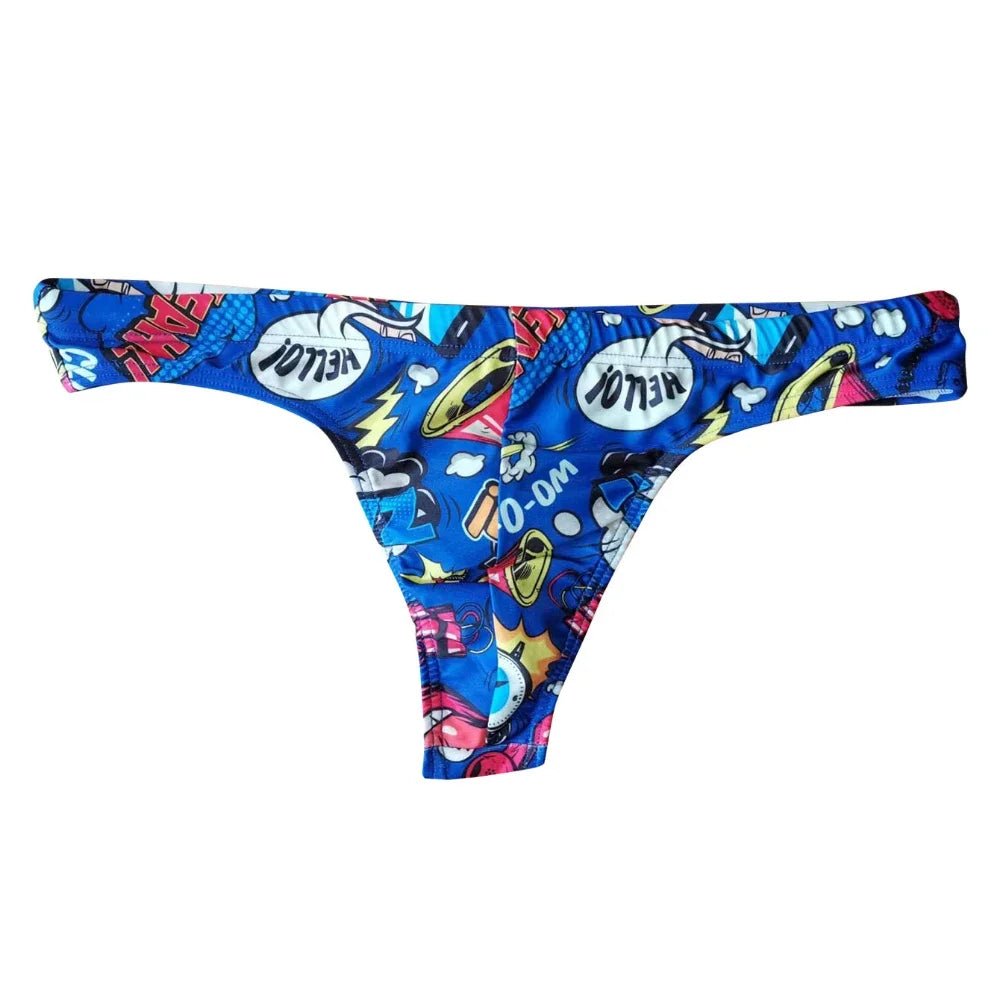 BAM! POW! Bikini Swim Thong Brief | dmunderwear detail image 9