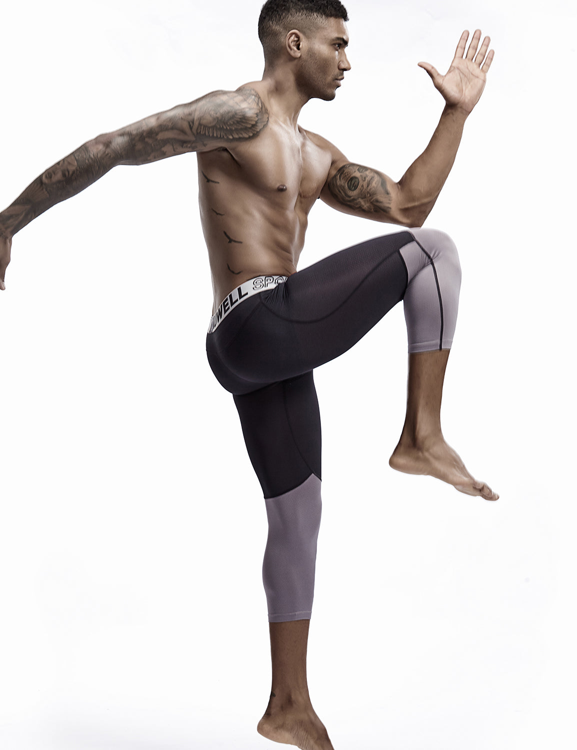 Compressive-Fit Training Tights Quick Dry(3/4 Length) 9604 | dmunderwear detail image 16
