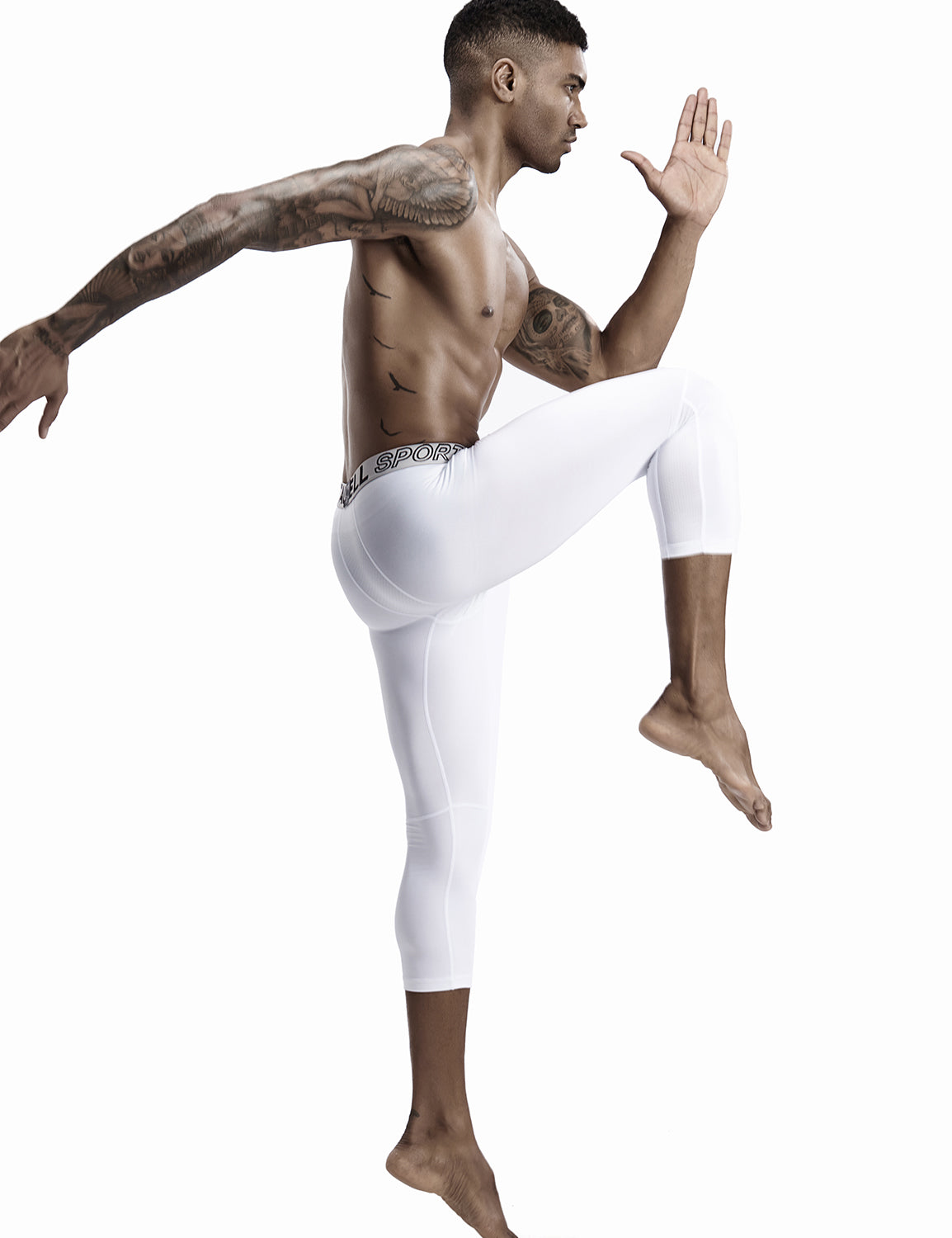 Compressive-Fit Training Tights Quick Dry(3/4 Length) 9605 | dmunderwear detail image 13