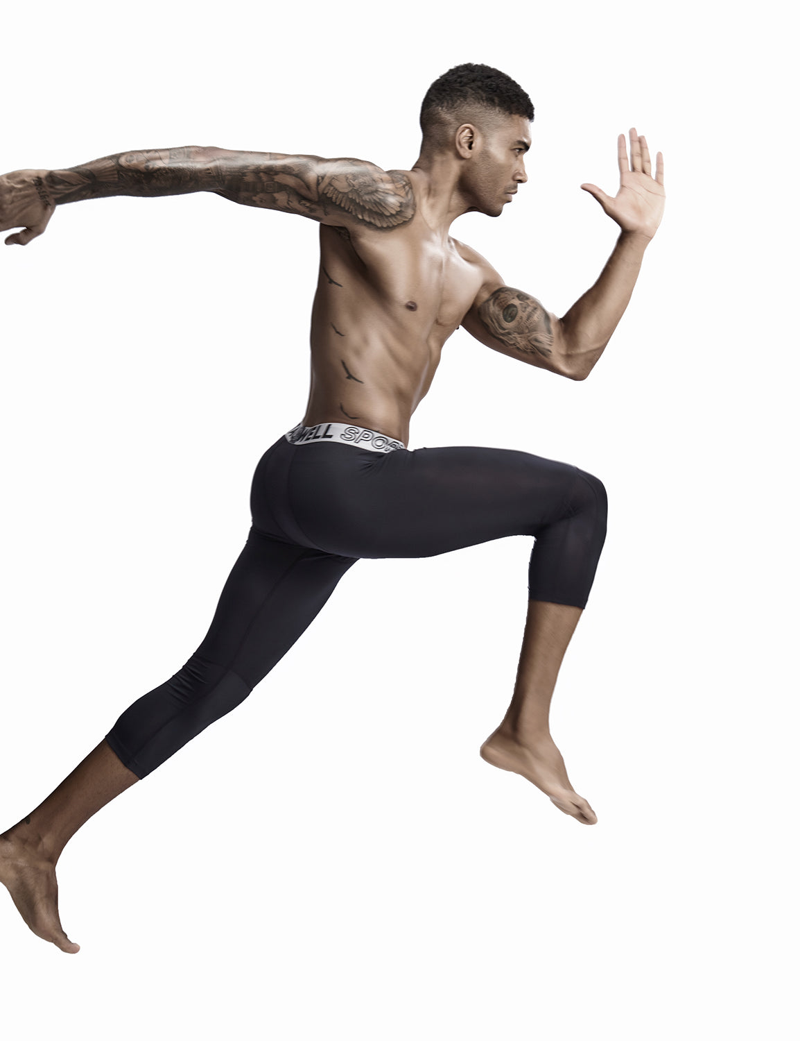 Compressive-Fit Training Tights Quick Dry(3/4 Length) 9605 | dmunderwear detail image 4