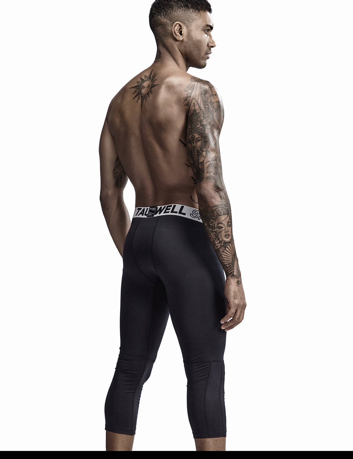 Compressive-Fit Training Tights Quick Dry(3/4 Length) 9605 | dmunderwear detail image 9
