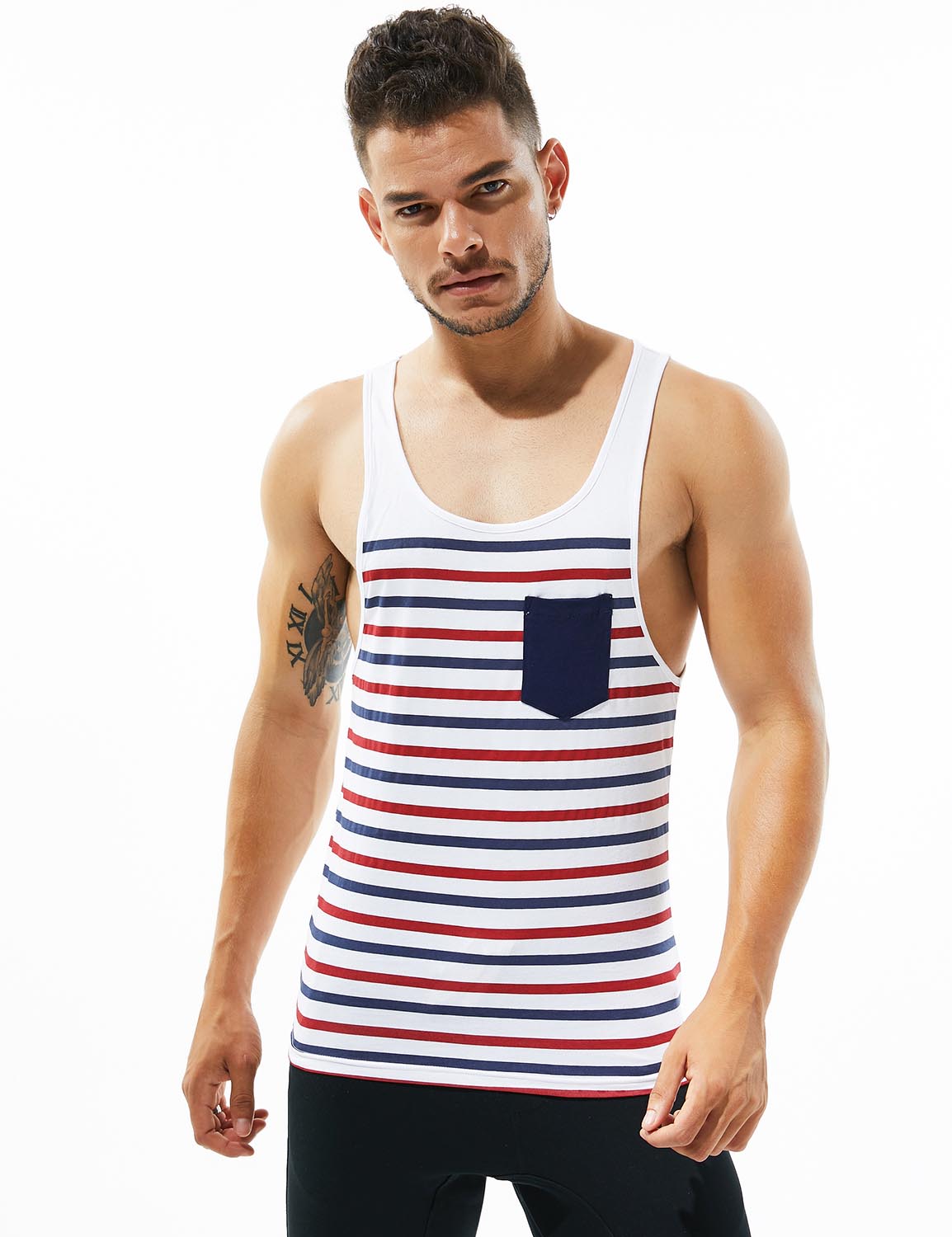 Cotton Stripe Tank Top 30702 | dmunderwear detail image 10