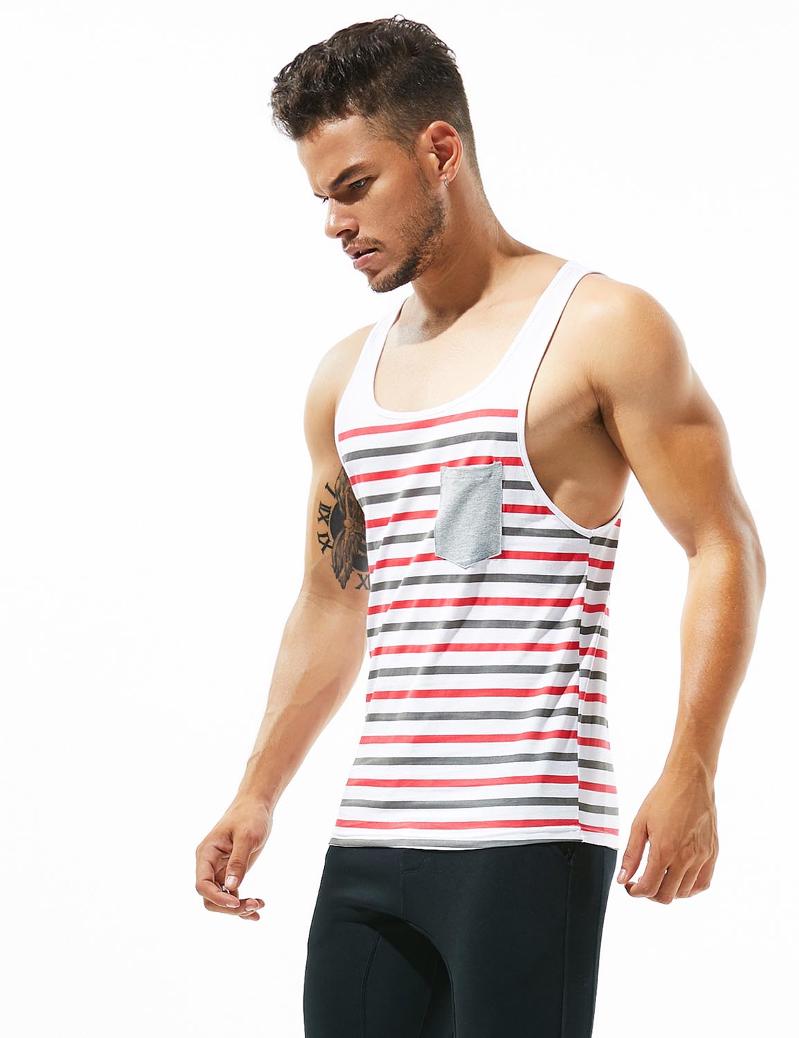 Cotton Stripe Tank Top 30702 | dmunderwear detail image 15