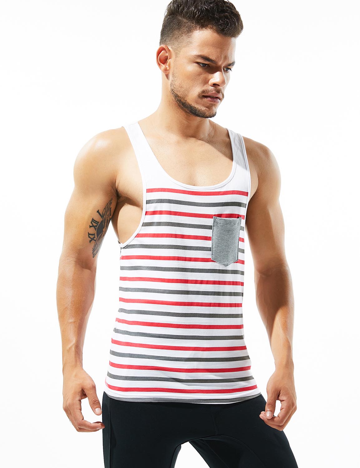 Cotton Stripe Tank Top 30702 | dmunderwear detail image 16