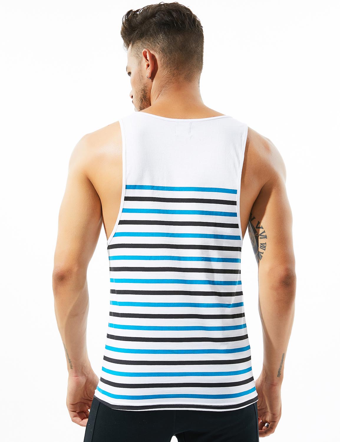 Cotton Stripe Tank Top 30702 | dmunderwear detail image 2