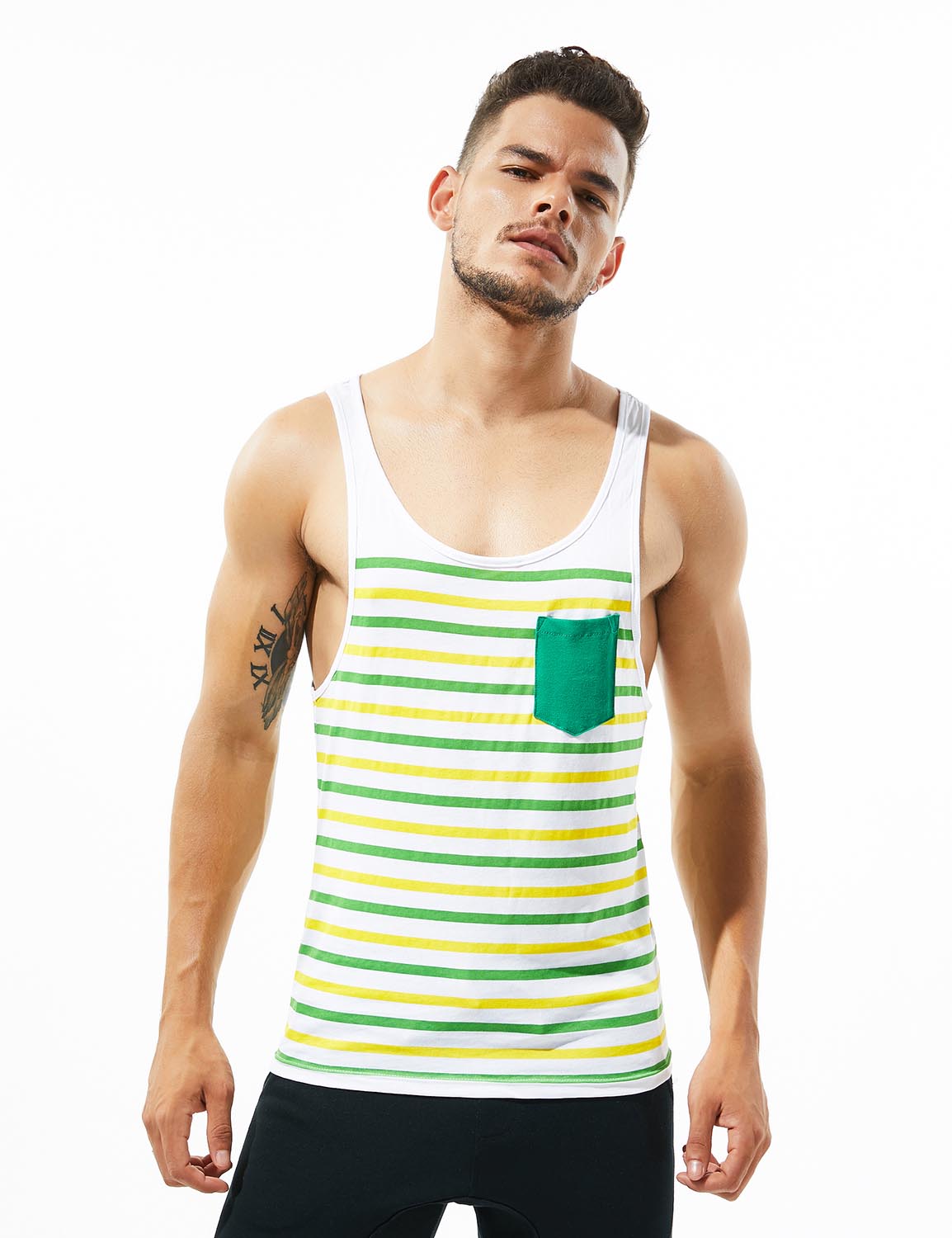 Cotton Stripe Tank Top 30702 | dmunderwear detail image 5