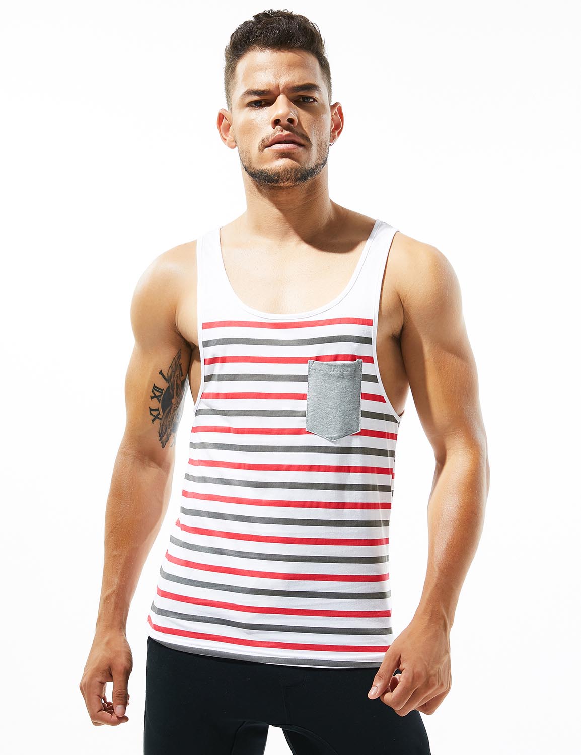 Cotton Stripe Tank Top 30702 | dmunderwear detail image 6