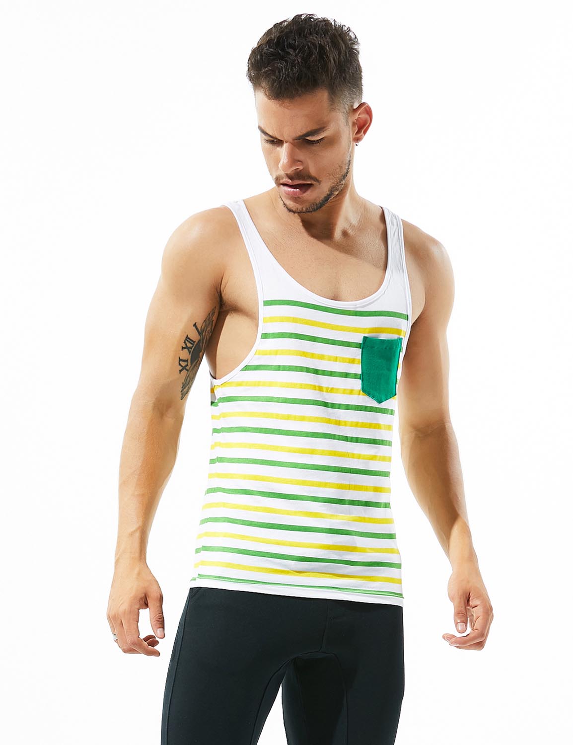 Cotton Stripe Tank Top 30702 | dmunderwear detail image 9
