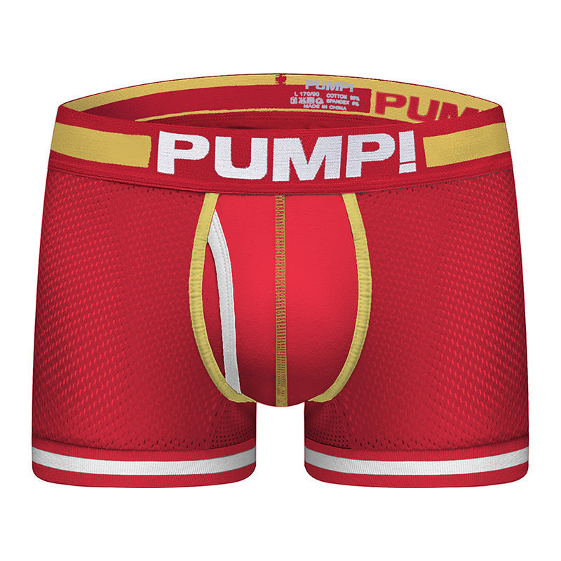 Cotton U Convex Pouch Mesh Men's Boxer Briefs | dmunderwear detail image 2