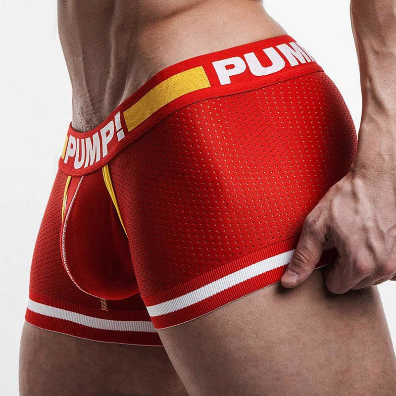 Cotton U Convex Pouch Mesh Men's Boxer Briefs | dmunderwear detail image 3
