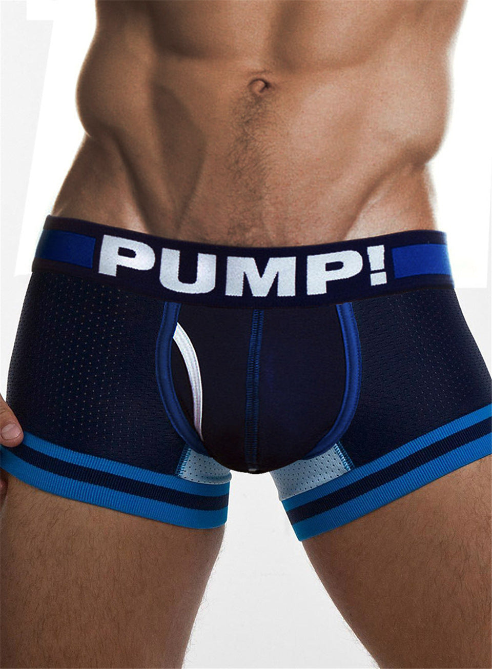 Cotton U Convex Pouch Mesh Men's Boxer Briefs | dmunderwear detail image 4