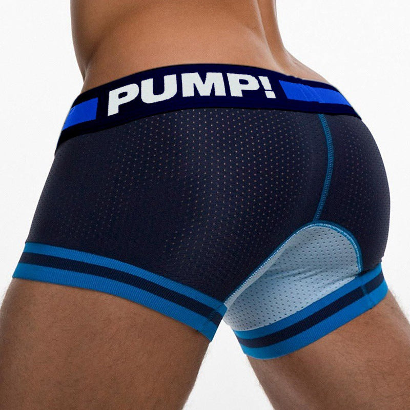 Cotton U Convex Pouch Mesh Men's Boxer Briefs | dmunderwear detail image 5