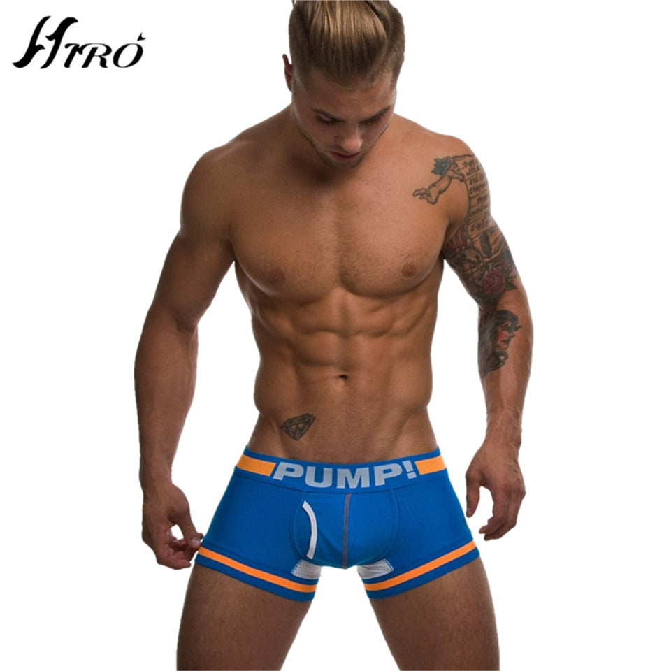 Cotton U Convex Pouch Mesh Men's Boxer Briefs | dmunderwear detail image 8