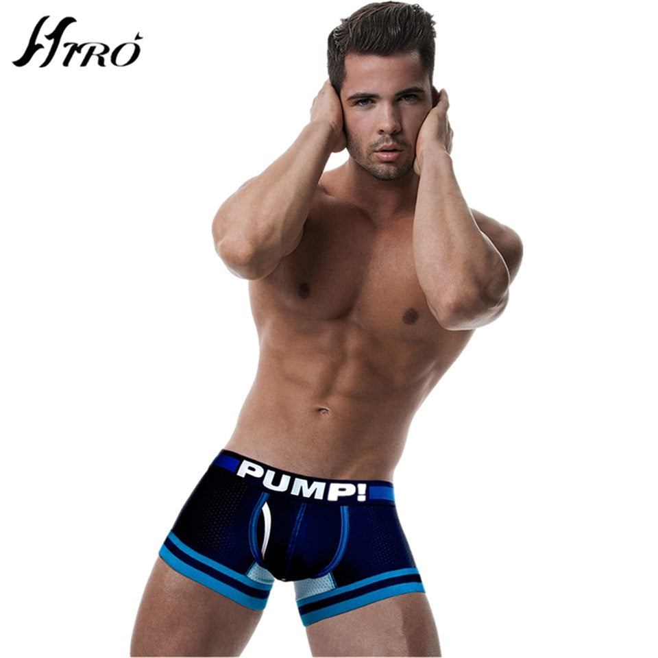 Cotton U Convex Pouch Mesh Men's Boxer Briefs | dmunderwear detail image 9