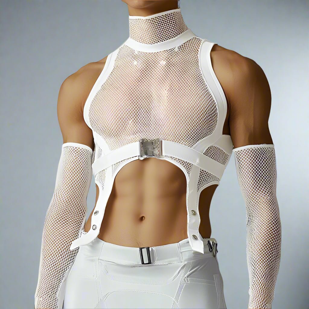 Deconstructed Mesh Buckle Shirt | dmunderwear