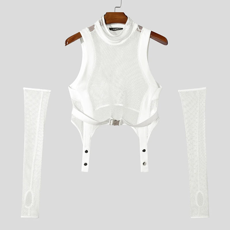Deconstructed Mesh Buckle Shirt | dmunderwear detail image 2