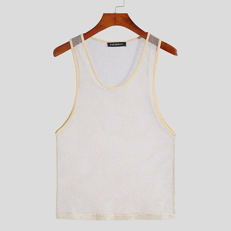 ORVLS Deep Drop Mesh Tank Top | dmunderwear detail image 10