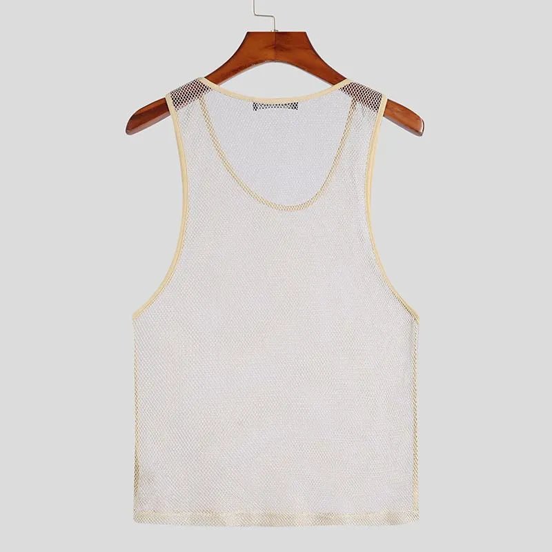 ORVLS Deep Drop Mesh Tank Top | dmunderwear detail image 11