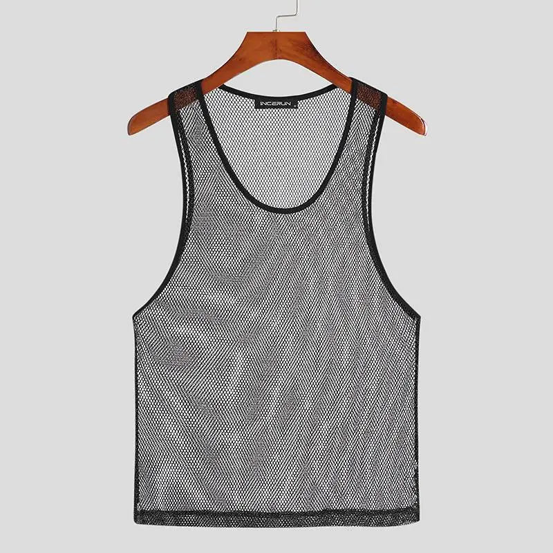 ORVLS Deep Drop Mesh Tank Top | dmunderwear detail image 12