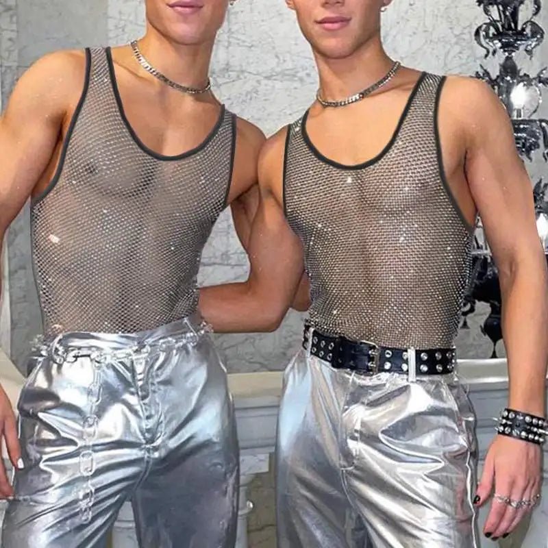 ORVLS Deep Drop Mesh Tank Top | dmunderwear detail image 4