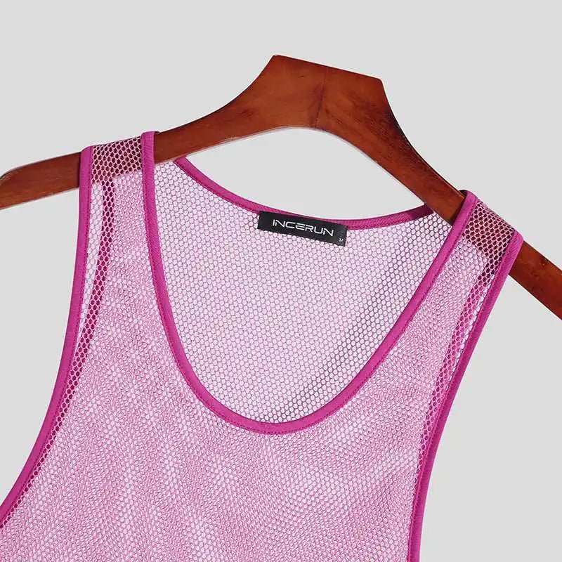 ORVLS Deep Drop Mesh Tank Top | dmunderwear detail image 5