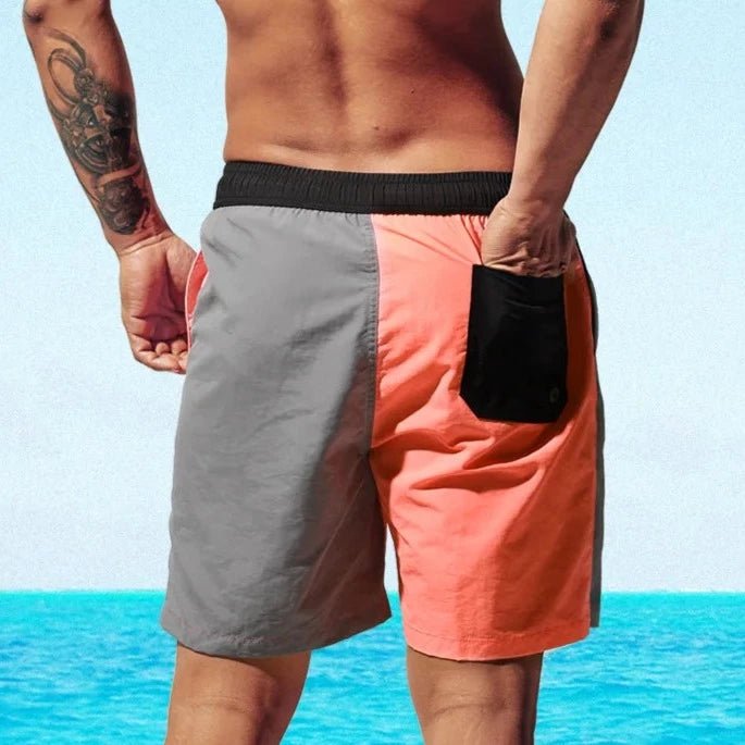 ORVLS Desmiit Bold Two-Toned Long Board Shorts | dmunderwear detail image 10