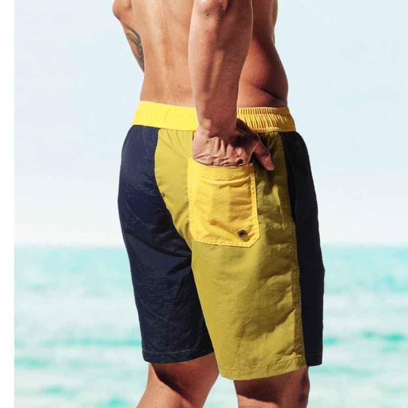 ORVLS Desmiit Bold Two-Toned Long Board Shorts | dmunderwear detail image 4