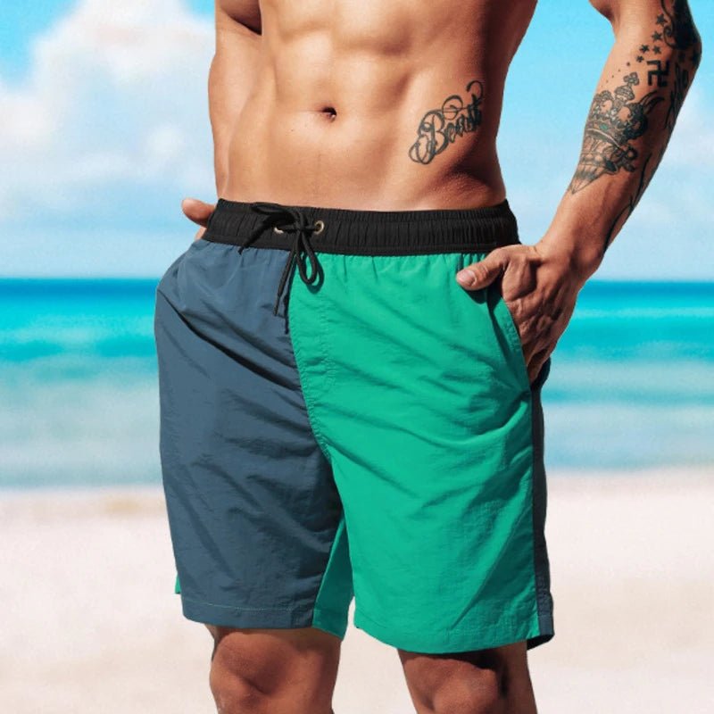 ORVLS Desmiit Bold Two-Toned Long Board Shorts | dmunderwear detail image 7
