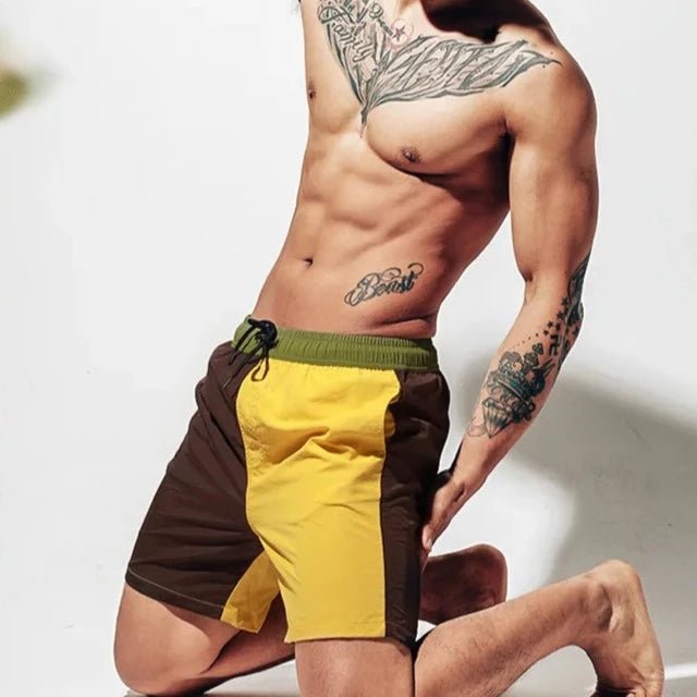 ORVLS Desmiit Bold Two-Toned Long Board Shorts | dmunderwear detail image 8