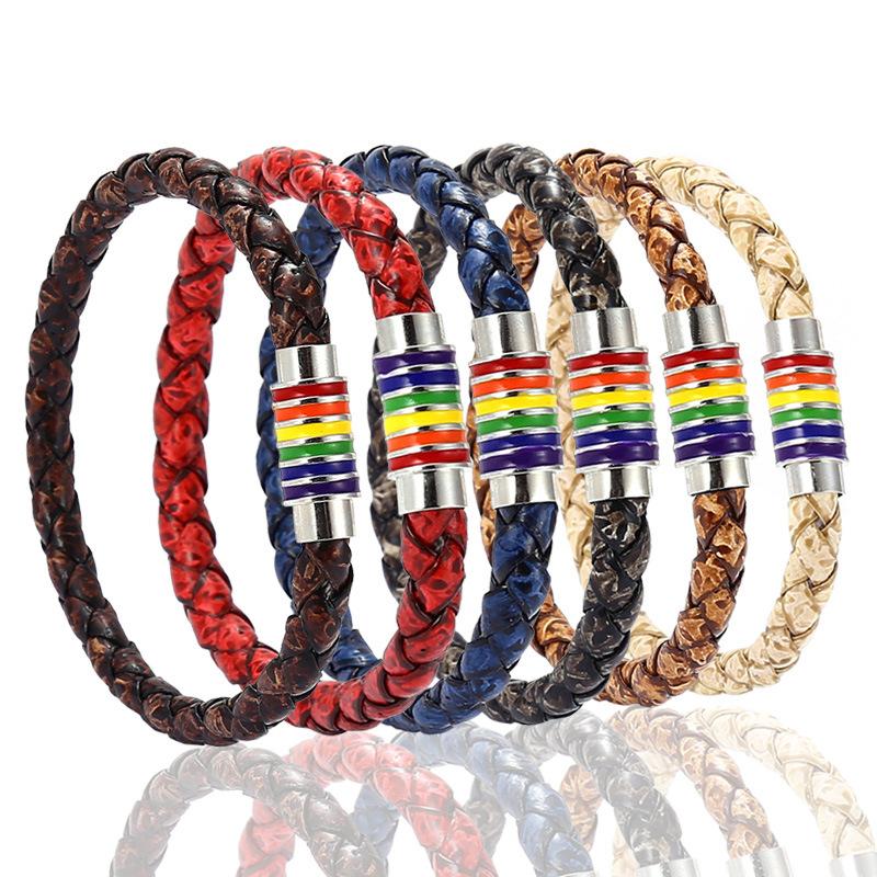 ORVLS Distressed Woven Tumbler Pride Bracelet | dmunderwear