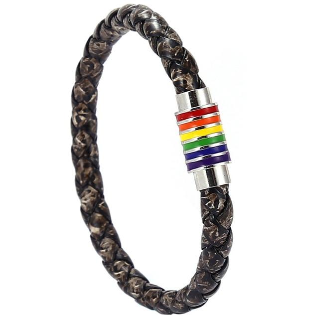ORVLS Distressed Woven Tumbler Pride Bracelet | dmunderwear detail image 2