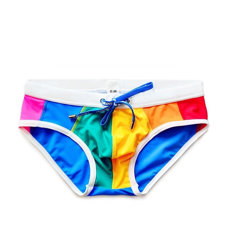 ORVLS DM Bold Rainbow Swim Briefs | dmunderwear detail image 7