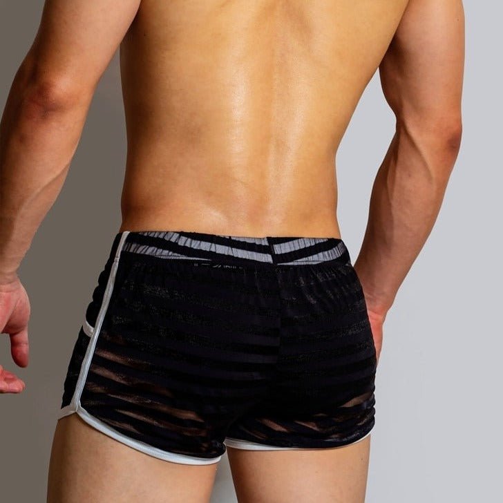 ORVLS DM Striped Mesh Running Shorts | dmunderwear detail image 2