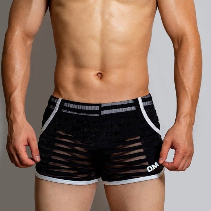ORVLS DM Striped Mesh Running Shorts | dmunderwear detail image 3