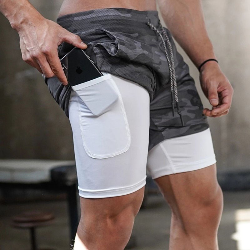 Double Layered Hidden Pocket Running Shorts | dmunderwear