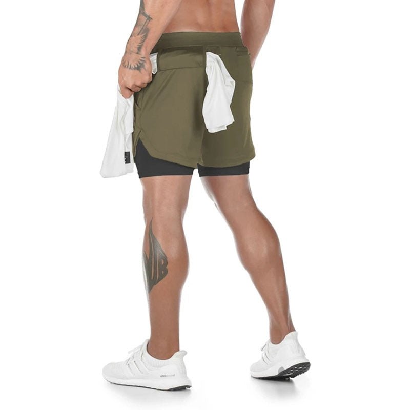 Double Layered Hidden Pocket Running Shorts | dmunderwear detail image 10