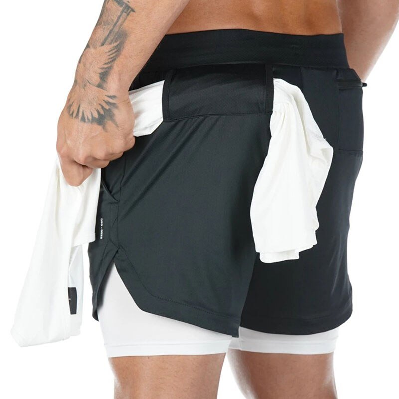 Double Layered Hidden Pocket Running Shorts | dmunderwear detail image 15