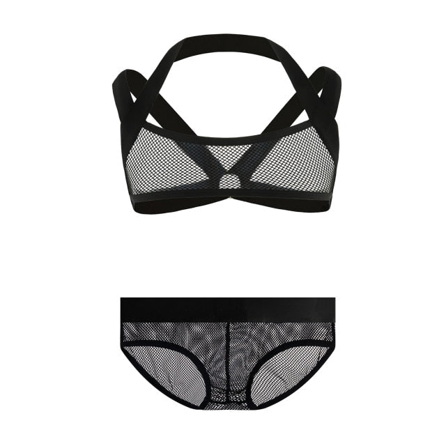 Erotic Mesh Harness + Underwear Outfit | dmunderwear detail image 2