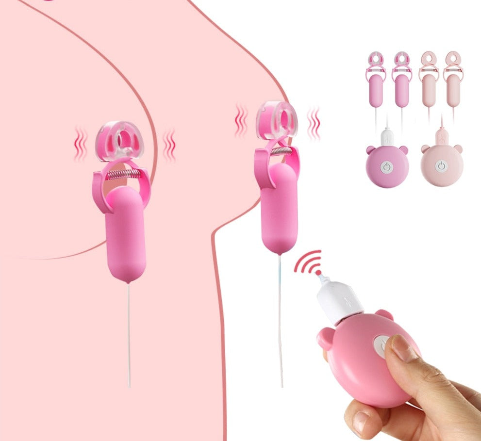 Euphoric Embrace Electric Nipple Clamp Vibrator | dmunderwear