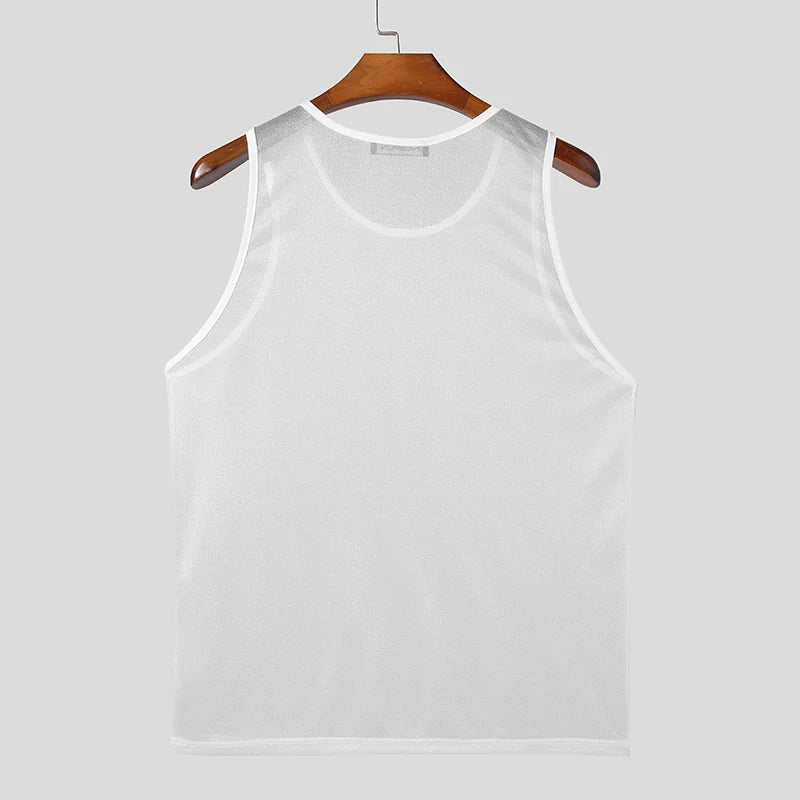 ORVLS Fallen Snow Shimmer Tank Top | dmunderwear detail image 3