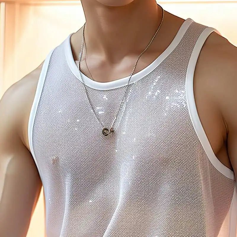 Fallen Snow Shimmer Tank Top | dmunderwear product image 2