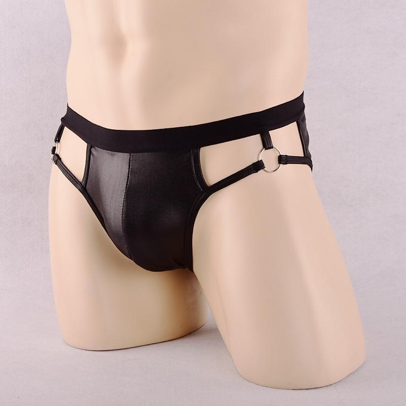 Faux Leather Jock Briefs | dmunderwear detail image 4