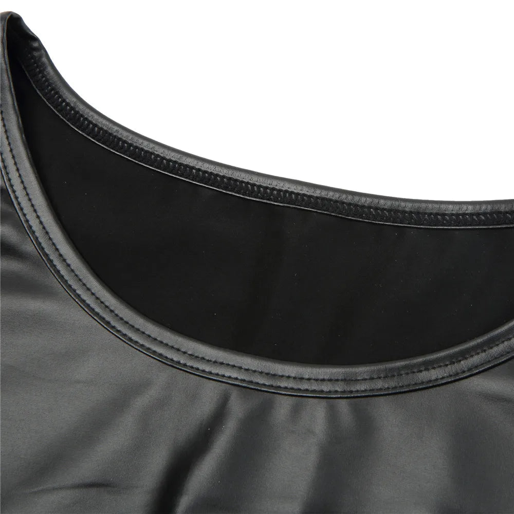 Faux Leather Mesh Crop Top | dmunderwear product image 7