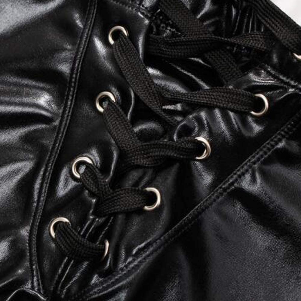 ORVLS Faux Leather Metallic Swim Trunks | dmunderwear detail image 13
