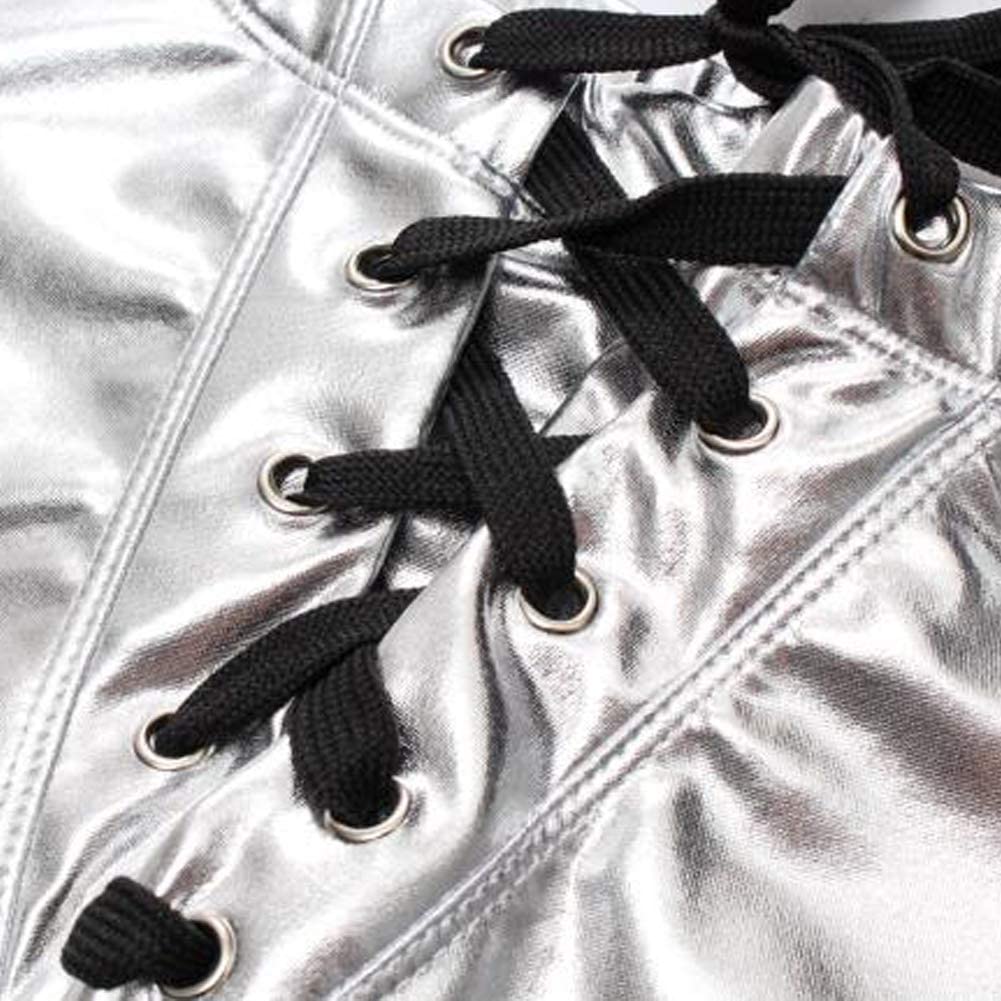 ORVLS Faux Leather Metallic Swim Trunks | dmunderwear detail image 15