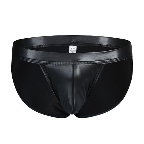 ORVLS Faux Leather Side Show Briefs | dmunderwear detail image 2