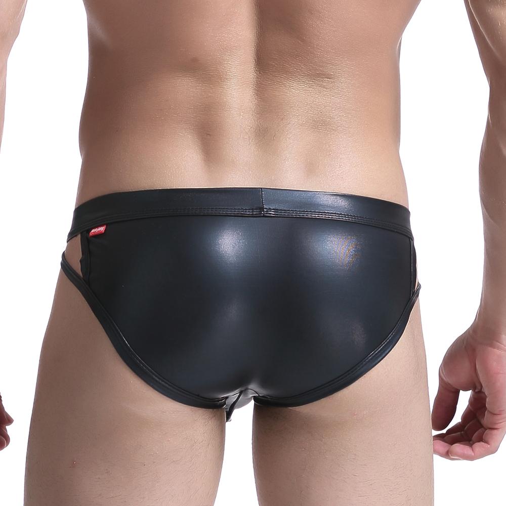 ORVLS Faux Leather Side Show Briefs | dmunderwear detail image 4