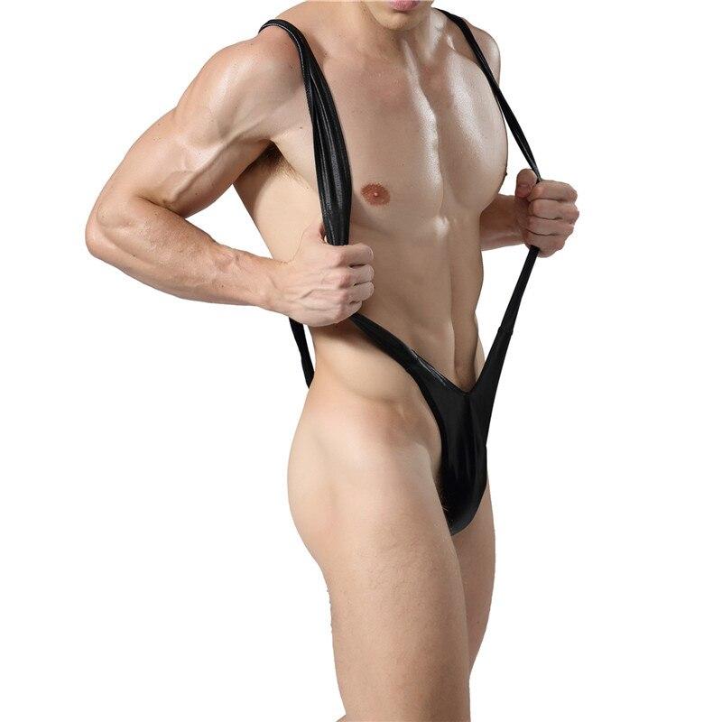 Faux Leather Singlet Thong | dmunderwear detail image 4