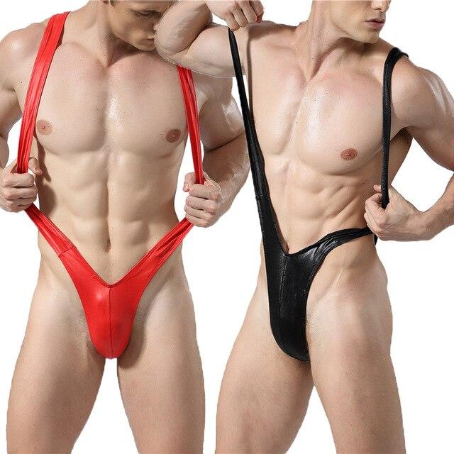 Faux Leather Singlet Thong | dmunderwear detail image 7